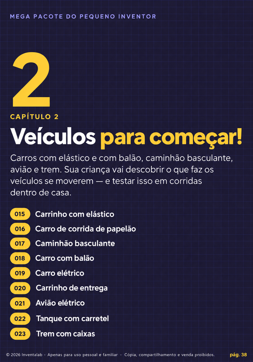 Capítulo 2: veículos para começar