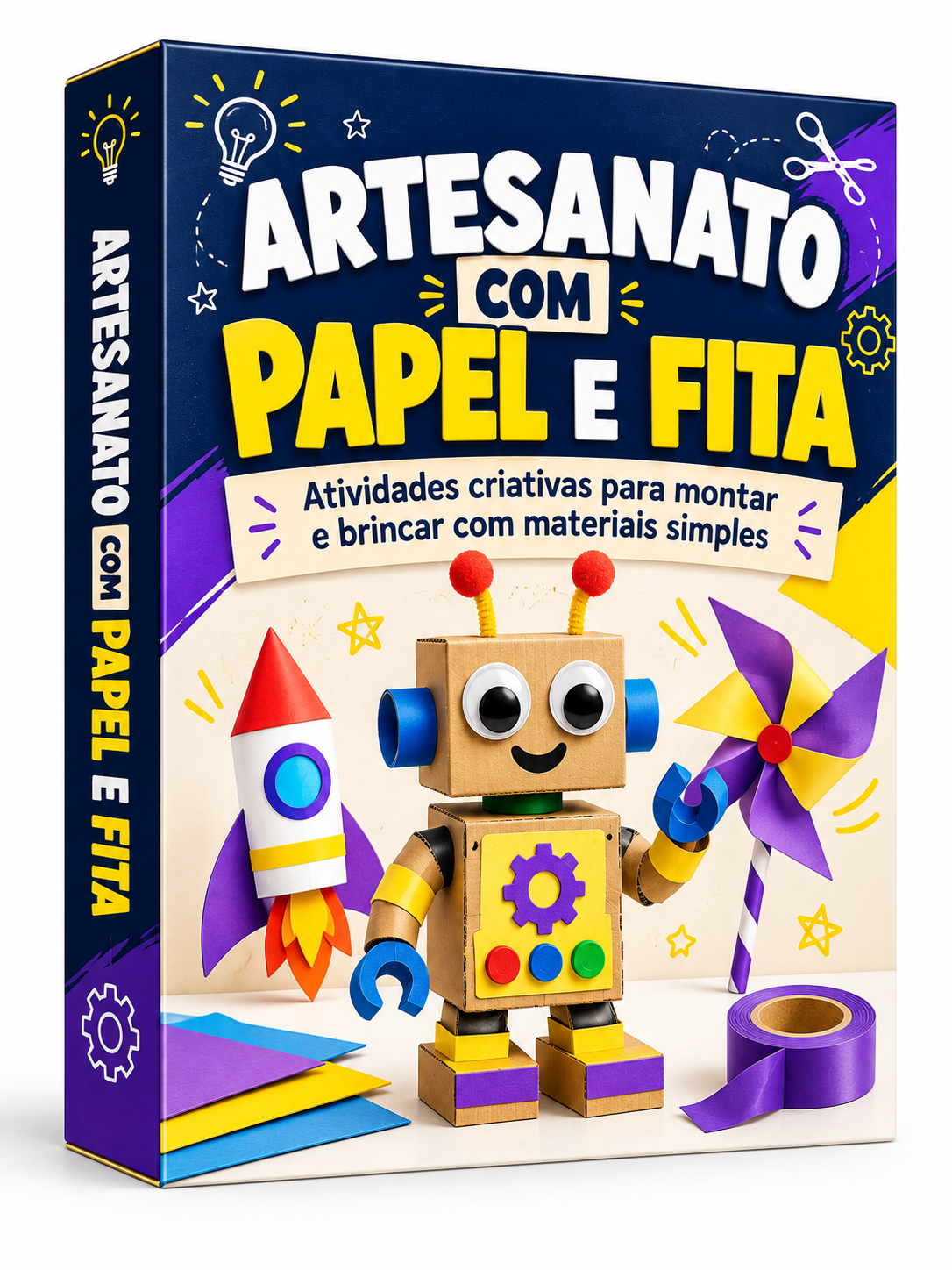 Capa em português: Artesanato com papel e fita